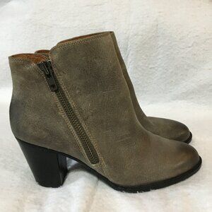 Sofft Wera Distressed Leather Mid Heel Ankle Boots Grey Size 11 M